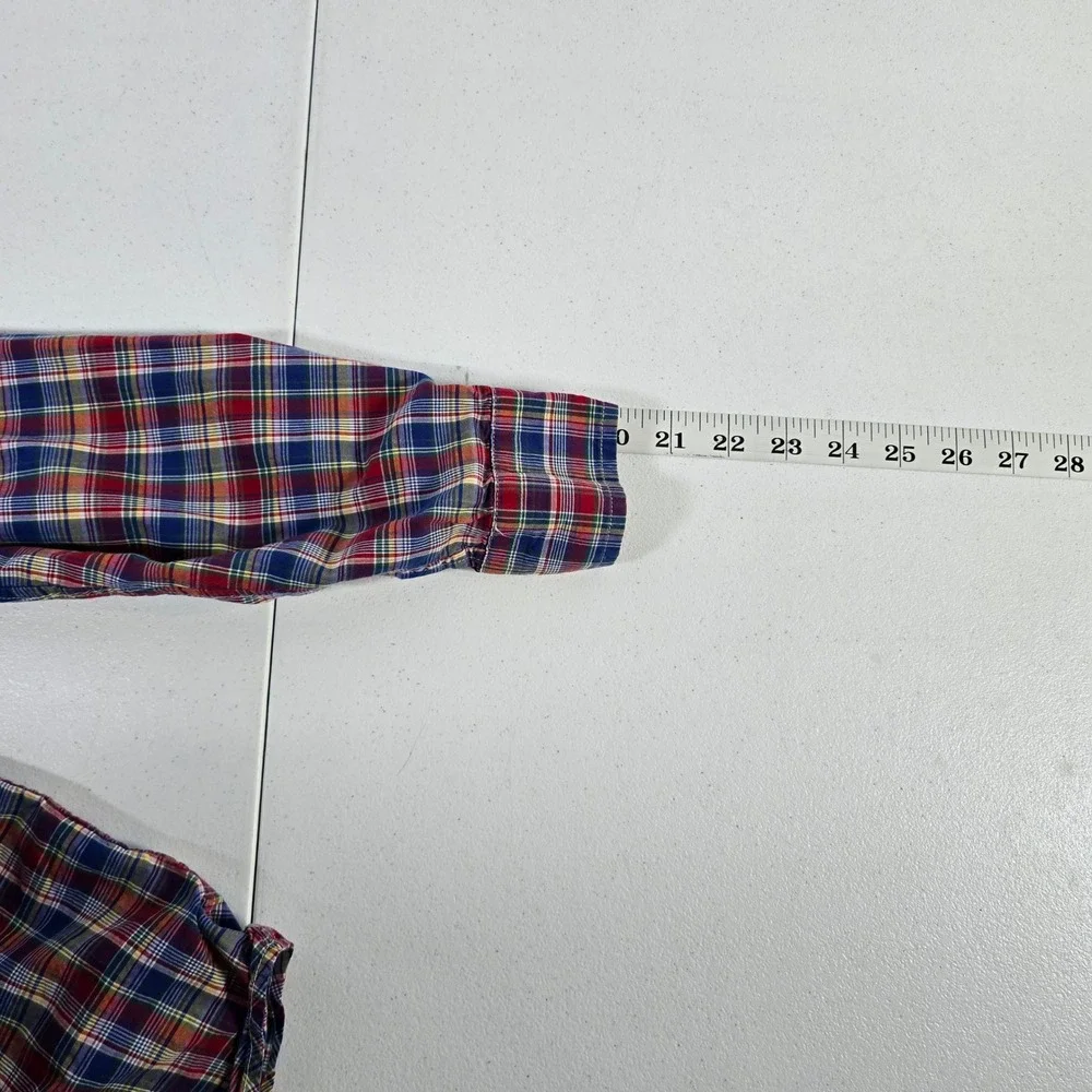 Ralph Lauren Kids Plaid Button Down Shirt Long Sleeve Blue Red Size‎ M 10-12